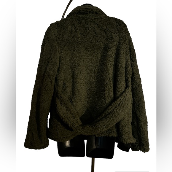 Dark Green Miss Sparkling Sherpa Jacket - Size M - Picture 4 of 7